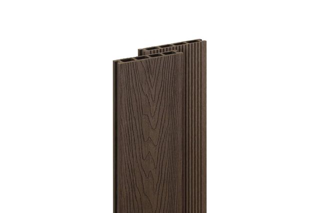 Композитная террасная доска Renwood 3D Classic, цвет Тёмно-коричневый